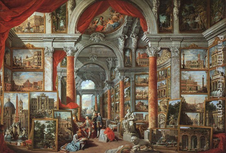 Picture Gallery with Views of Modern Rome painting - Giovanni Paolo Pannini Picture Gallery with Views of Modern Rome art painting